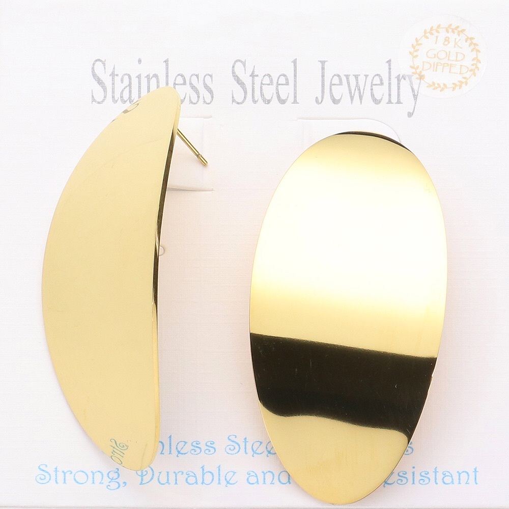 18K Gold Stainless Steel Stud Statement Earrings